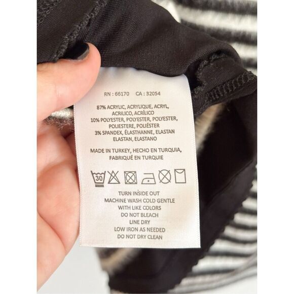 Anthropologie Maeve striped knit fuzzy skirt size 12 - Picture 10 of 13